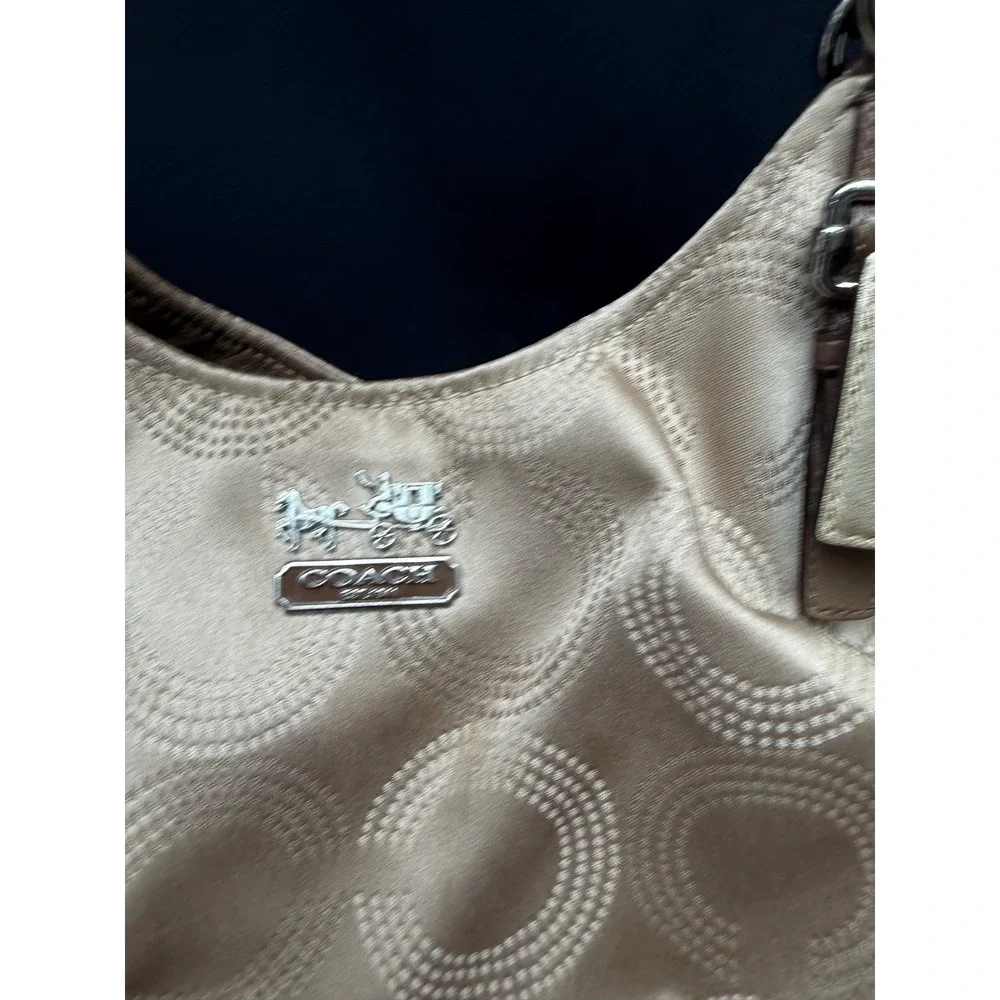 Coach Madison Signature Collection Dotted OP Maggie Taupe Y2K Hobo Slouch 2010